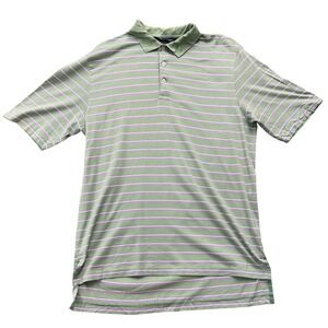 Polo Golf Ralph Lauren Mens Small Green Purple Striped Pima Cotton Polo Shirt